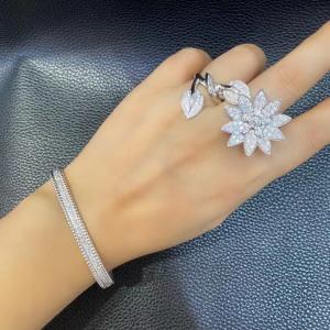 China 18K Gold Luxury Brand Jewelry Round Shape Diamond Ring For Women wholesale