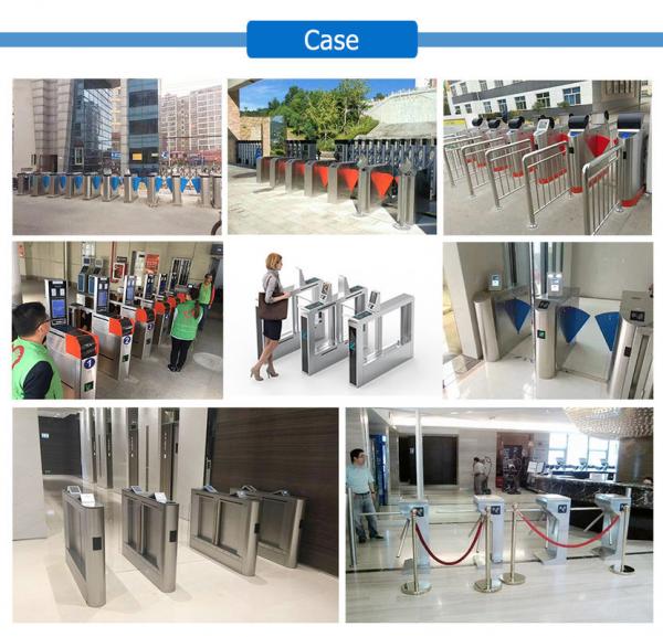 Anti-Tailing With LED Indicator Automatic Access Control Double Motor Sliding Turnstile Barrier Gate