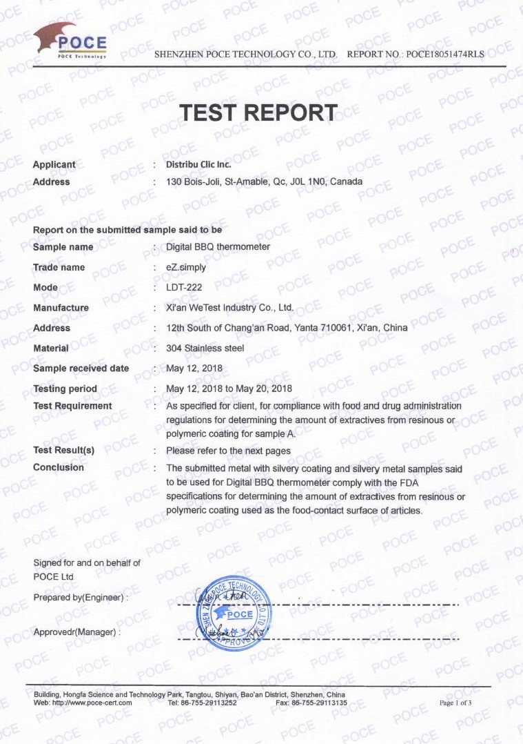 Xian WeTest Industry Co., Ltd. Certifications