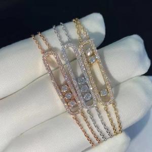 China 3 Dimonds Moveable Messika Move Bracelet 18K Yellow Gold Diamond Bracelet wholesale