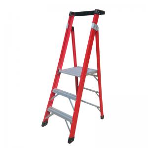 China Industrial  5' Fiberglass Step Ladder ANSI GR1A Easy To Open And Close wholesale