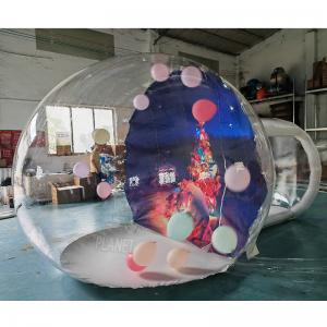 China Custom Giant Inflatable Snow Globe Bubble Balloon House Photo Booth PVC With Christmas Backdrop wholesale