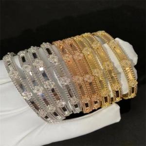 China Solid Gold Van Cleef Jewelry 18k Rose Gold PerléE Sweet Clovers Bracelet wholesale