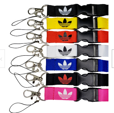 China Adidas Lanyard With Detachable Key Ring Polyester 900X25mm PMS Color wholesale