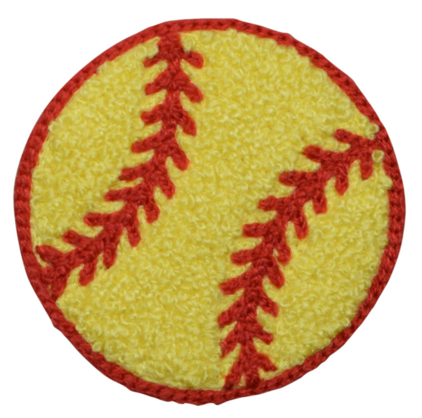 China Chenille Softball Patch - Sports Ball, Letterman Jacket Badge 2-3/8" (Iron on) wholesale