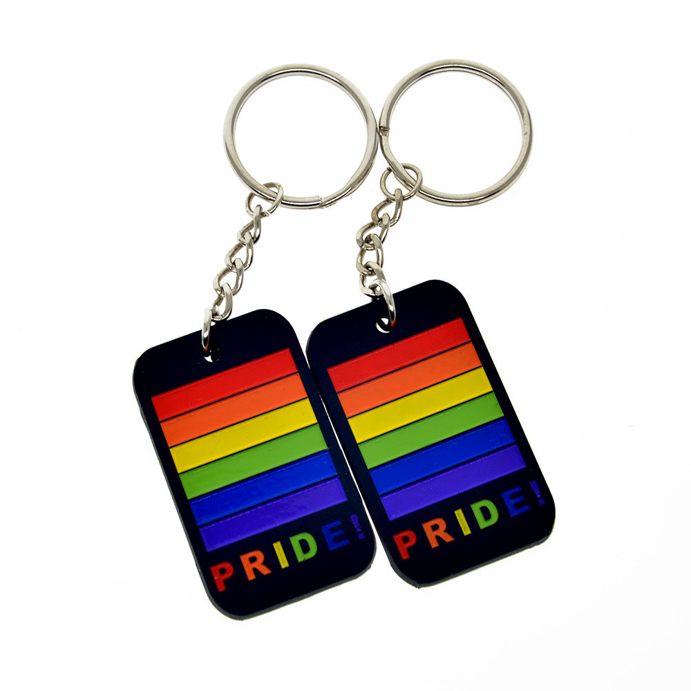 Buy cheap Soft Silicone PVC Gay Pride Keychains Custom Rainbow Logo from wholesalers