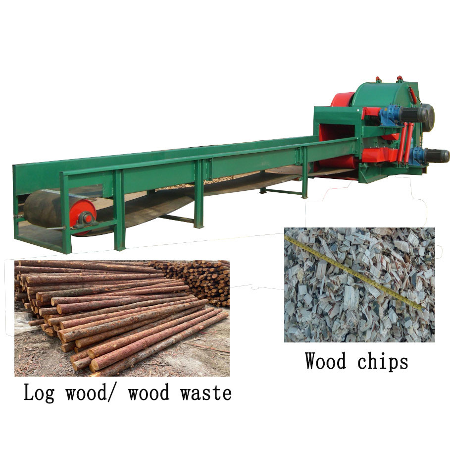 China Big Log Waste Wood Chipper Shredder With 6 Meter Auto Feeding Conveyor wholesale