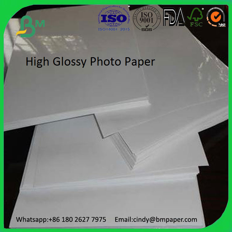 China Good quality 210gsm 230gsm 250gsm 300gsm 400gsm  cast coated glossy inkjet photo paper wholesale