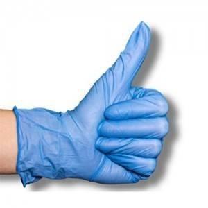 China Blue Medical Examination Gloves Disposable Vinyl Gloves Powder Free on sale