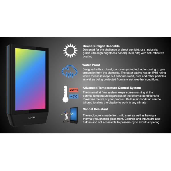 Floor Standing Railway Station Outdoor Digital Totem With LED Backlit