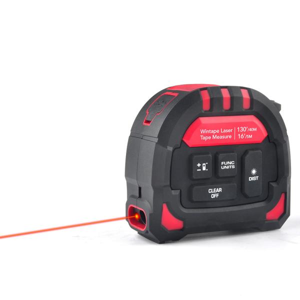 Quality 2 In 1 Laser Measure Tape With Rubber Insert Shock Proof Customized Logo for sale