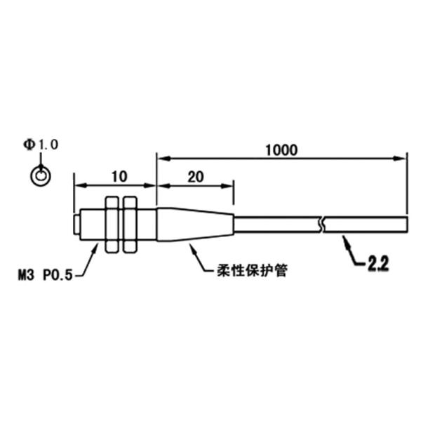 Through Beam Fiber Optical M4 Sensor For 1M Or 2M Plastic Fiber Cable Probe