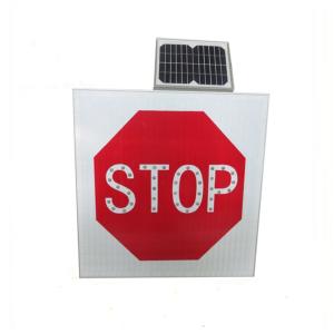 China Aluminum 800mm Octagon Solar Powered LED Flashing Lights Red wholesale