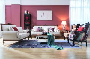 China Hotel Sofa Lobby Reception furniture made by Birch wood carving frame Hige density sponge Fabric upholstered on sale