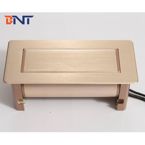 Thick aluminum material manual flip up conference table power socket