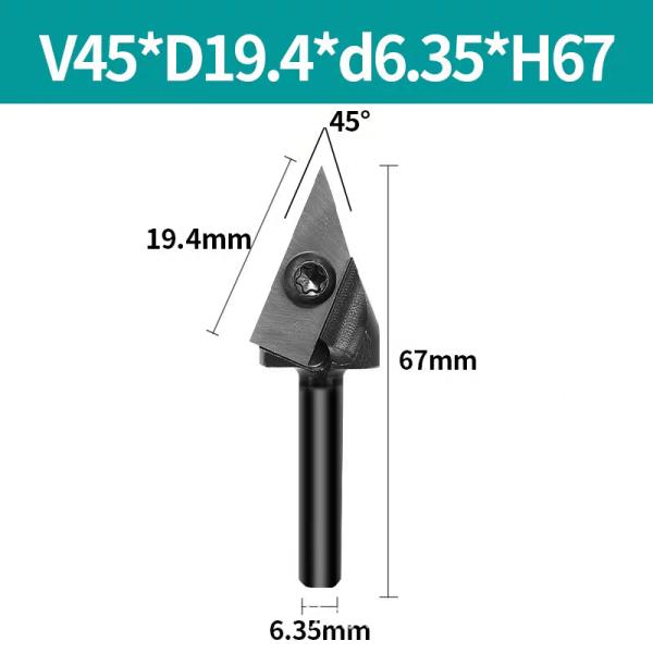 3D V Knife Wood Trim Router Bit For Planing Slabs Helical Spiral Cutter Head