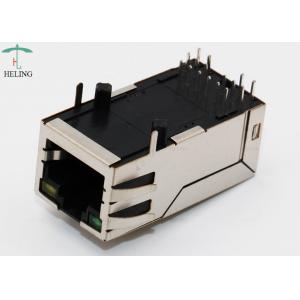 China Long Body 32.5mm 10P8C Integrated Magnetics RJ45 With Transformer 1000M Base - T Lan Jack  R/A THT LED on sale