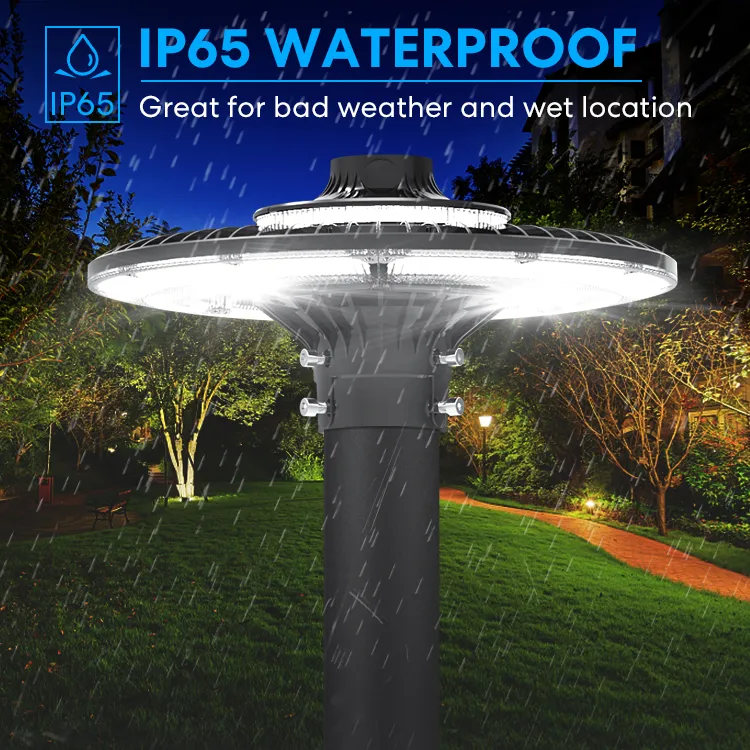 Energy-Saving 140lm/W Smart-Tuning 200W LED Garden Post Light Pole Area Light for Highway Rest Area Sports Complex Waterfront Promenade