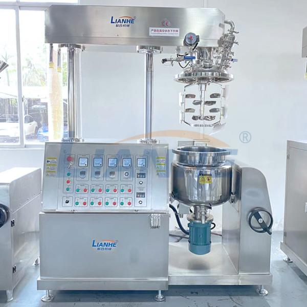 50L Vacuum High Shear Emulsifier Mixer PLC Control For Ice Water Cooling