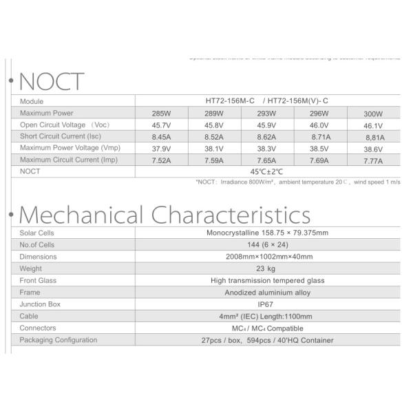 PID Resistant Monocrystalline Silicon Solar PV Panel