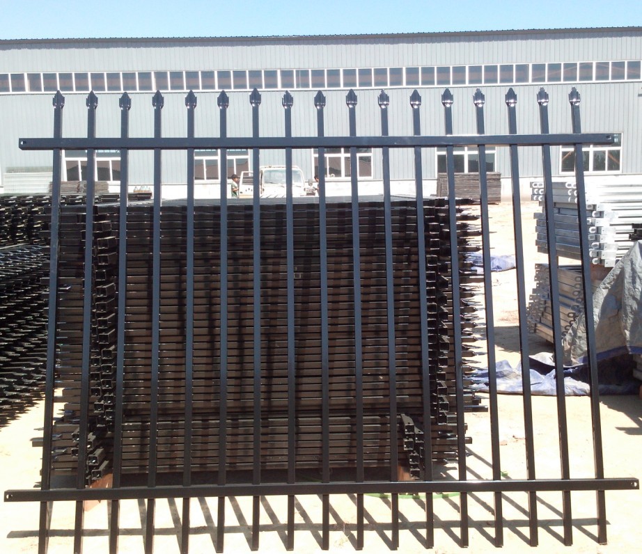 Security Fence, Tubular Fencing Steel spear top Black 2.1M x 2.4M Fence Panels
