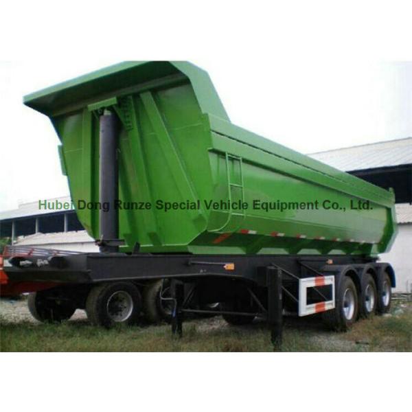Heavy Duty U Shape End Tipping Rear Dump Semi Trailer For Truck 35 - 45 Ton