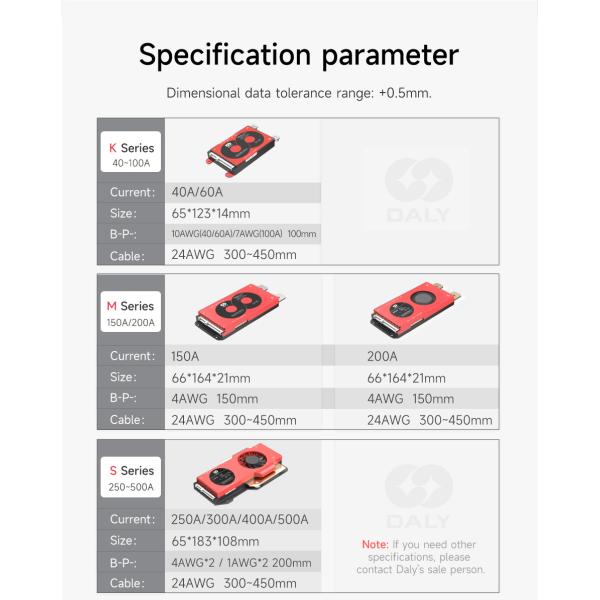 Daly Smart BMS H Type Li-Ion LifePO4 4S 12V 16S 48V For Electric Bike Car 3S-16S 40A 60A Lithium Battery Management Syst