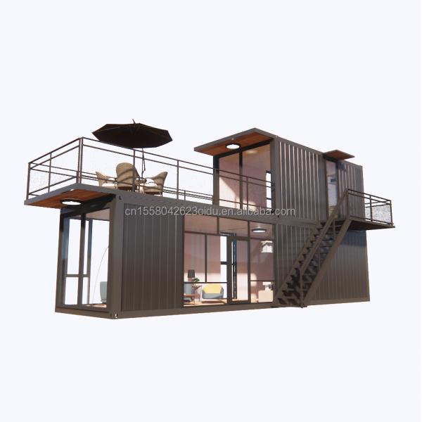 Supermarket Shipping Ready Made Prefab Projects Container Coffee Shop with Log Design