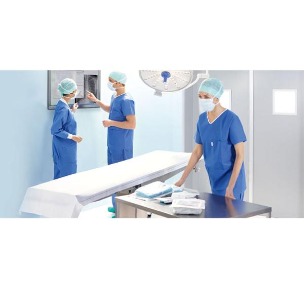 Hospital V Neck Blue Unisex Uniform Disposable Scrub Suit Set Blue Scrub Suit with Elastic Waist