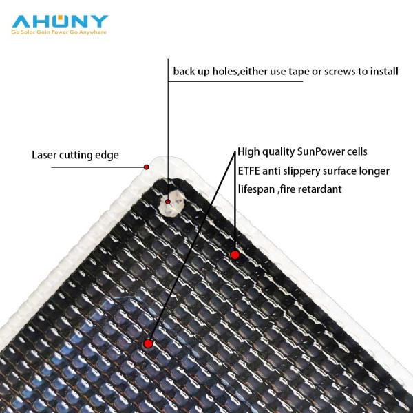 Semi Rigid Mono Perc Solar Panel 50w Saltwater Proof Marine Walk On Solar Panels