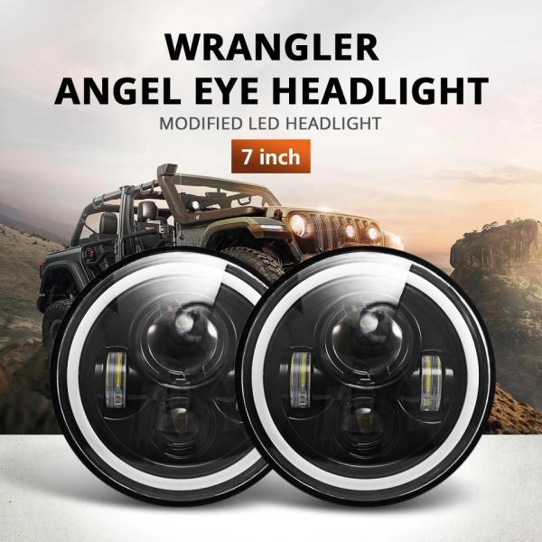 12V DRL Jeep Wrangler Offroad 80W Halo Fog Lights