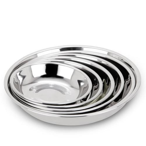 Quality Home Stainless Steel Round Tray Beautiful Stamp Round Serving Dish For  Food Fruit Dessert for sale