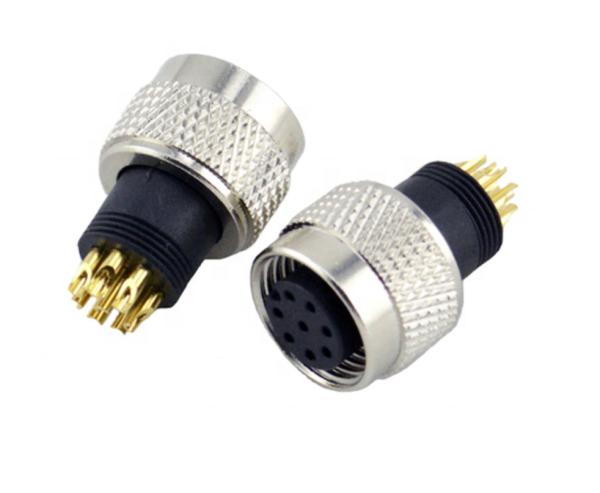 Quality Solder Type M12 8 Pin Connector , M12 Plug Connector For Distribution Box Connector for sale