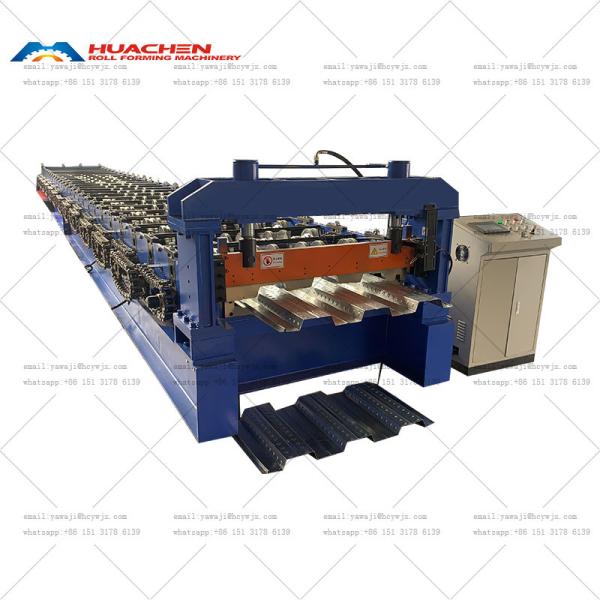 Quality Fully Automatic PLC Controlled Ribbed Floor Deck Roll Forming Machine for sale
