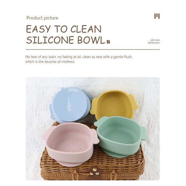 Dog Shape Toddler Silicone Plates Food Grade Non Toxic Eco Friendly