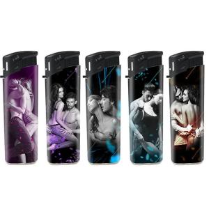 Plastic Unique Design Custom Logo Cigarette Lighter Electronic Candle Lighter