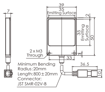 Minimum 6mm Thinckness 1.8W 1.7W Machine Vision Backlight Led Inspection Lighting