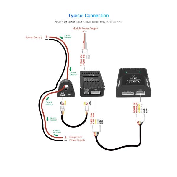 SIYI Power Module Aircraft Model High-precision Hall Ammeter 7-100V Voltage Measurement CNC Housing