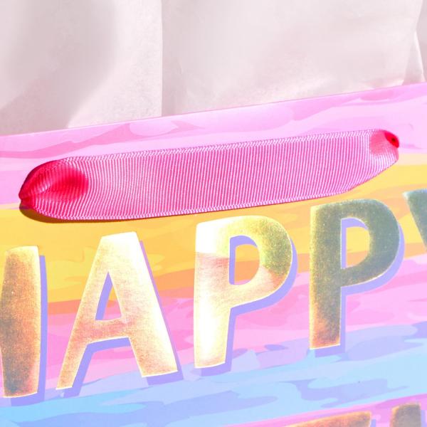 Custom Luxury Big Birthday Gift Shopping Paper Bag with CMYK 4 Color Offset Printing