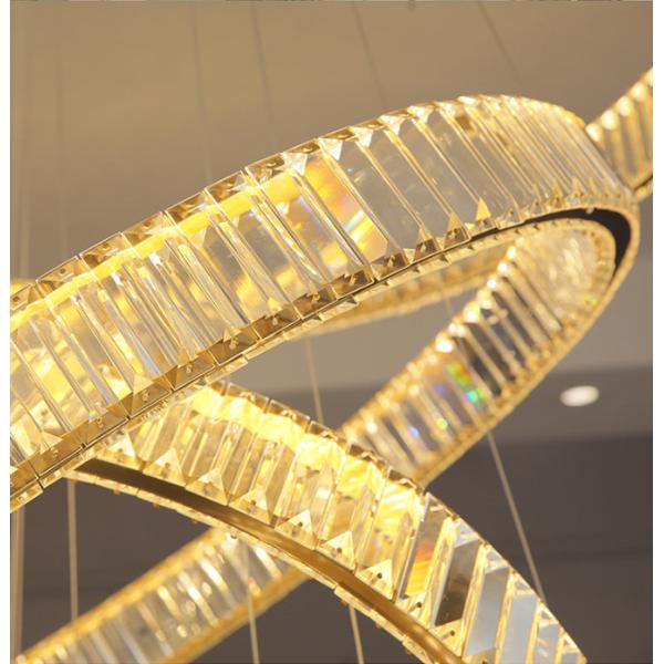Multilayer High End Foyer Large Foyer Chandeliers Vertical Ring Pendant Light Rustproof