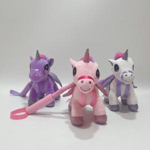 China 20 Cm 3 CLRS Plush Unicorn With Telescopic Rod Educational Stuffed Toys For Kids on sale