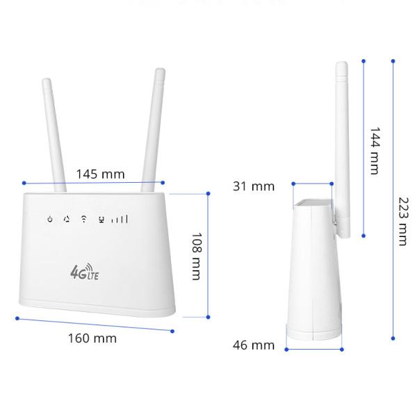 Mobile Hotspot RJ45 RJ11 LAN 2.4 G WiFi Router , Dual SIM 4G LTE Router