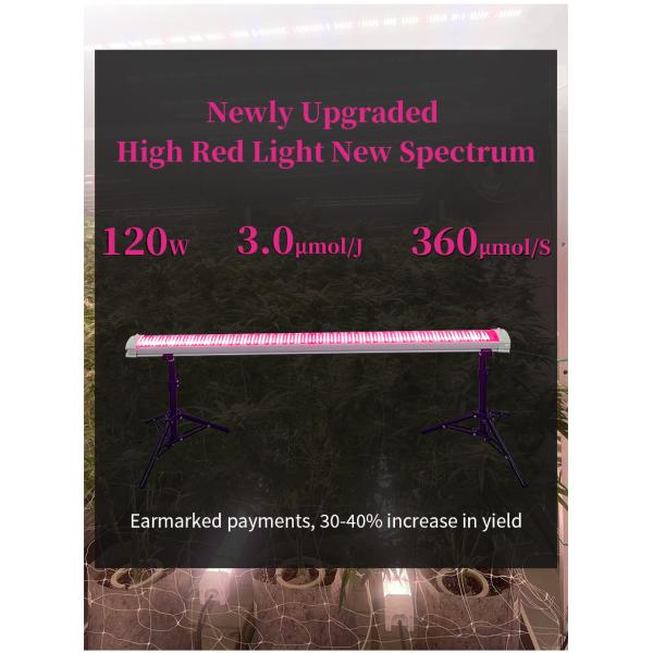 Deep Red Spectrum Daisy Chain 4ft 120W 150W Under Canopy Led Grow Lights for Bloom