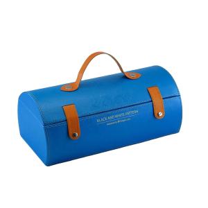 Custom Luxury PU Leather Royal Orchid Display Cardboard With Buckles Belt Handle