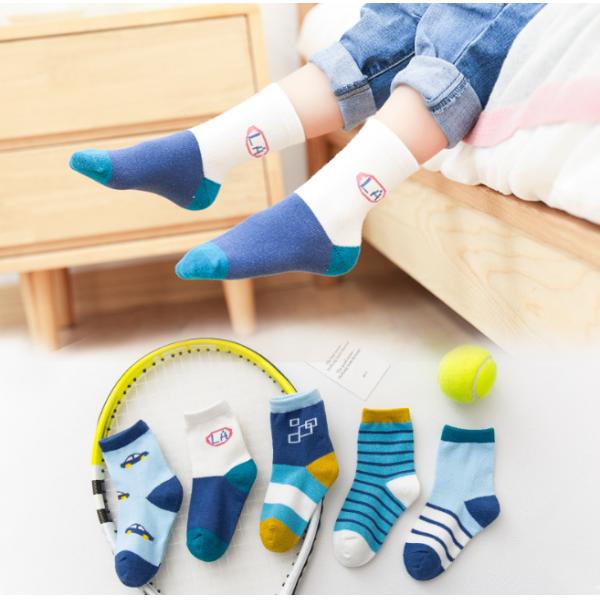 Latest style baby kids colorful socks embroidery logo comfortable cotton children socks