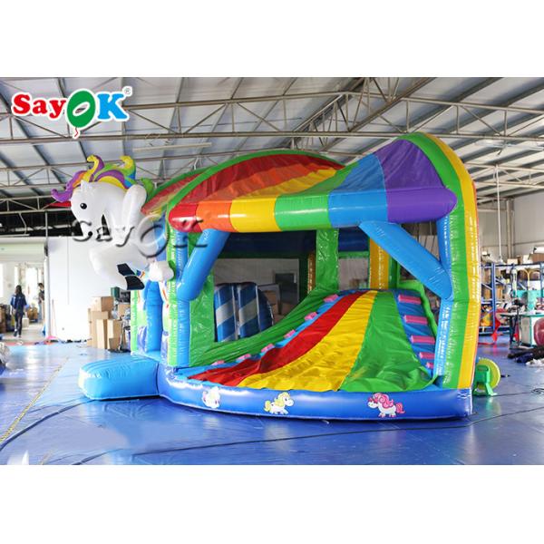 Outdoor Playground Pvc Rainbow Inflatable Unicorn Bouncy Castle