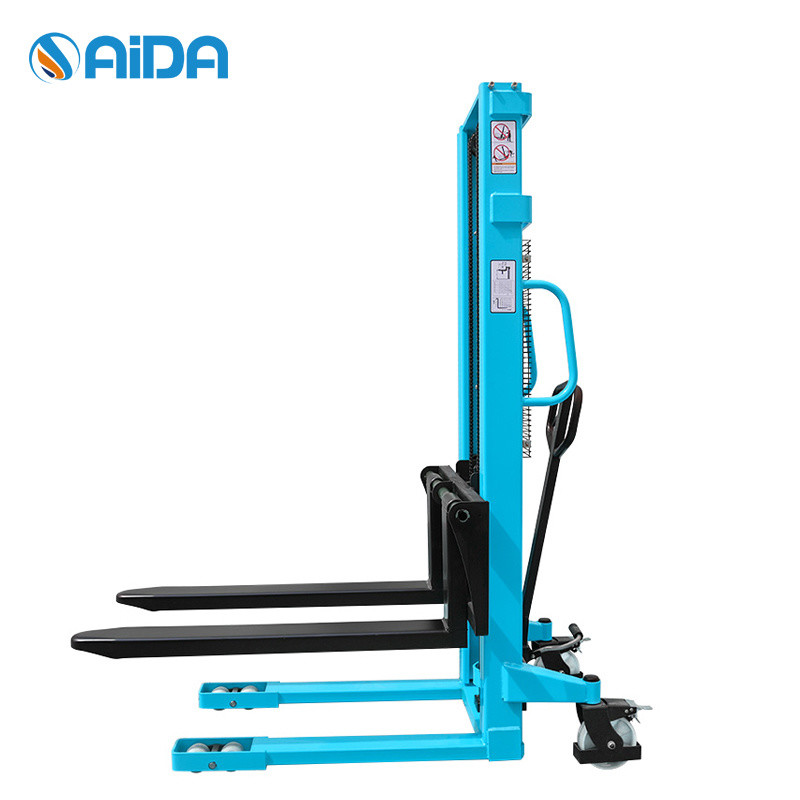China Lifter Hand Manual Pallet Stacker 500kg Hydraulic Steering Wheel Protection wholesale
