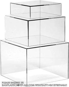 Acrylic Display Risers Acrylic Boxes Acrylic Display Nesting Cubes 5 Sided With Hollow Bottoms Display Stand Shelf