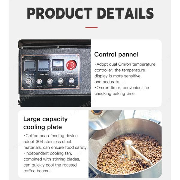 Home Coffee Roaster Machine Small Batch Cacao Roasting Machine With Cooling Tray