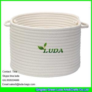 China LUDA 2015 hot sale home cotton cord storage basket white stroage bin bag wholesale